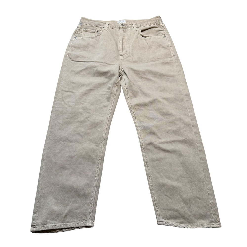 CITIZENS OF HUMANITY Dahlia Jeans Tan Wide Leg High Rise Women's Size 28 FLAWED